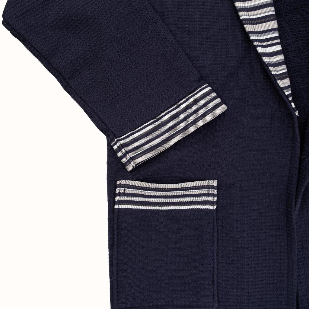 Limira Set of 2 Face and Hooded Towel, Navy Blue, Cotton 1 Bathrobe & 1 Towel, Soft Cotton Towel, Hooded Towel