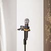 summina Microphone Holder, Wall Mount Dual Slot Height Adjustable Metal Microphone Stand with Anti-Slip Pad Telescopic Pole 24" 39cm and 13cm Base,