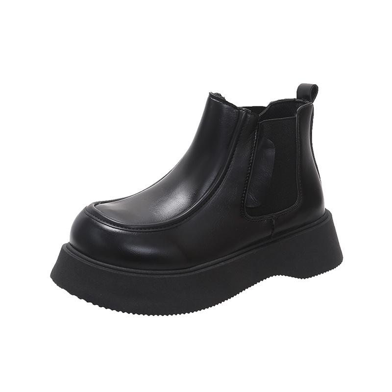 Retro Martin Boots Women's New Autumn Small Man Looking Thin Short Boots Simple Thick-soled Small Leather Shoes