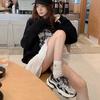 The Same Color Matching Lace-up Shoes Platform Height Increase Casual Running Sports Shoes Women
