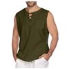 Herren Tank Top aus Baumwolle und Leinen, lässig, stilvoll, ärmellos, Strand-Hippie-Tops