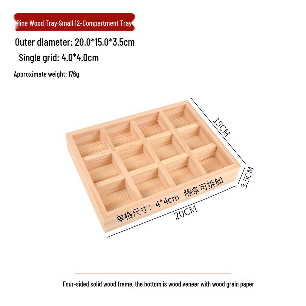 Japanese Style Solid Pine Wood Jewelry Display Tray