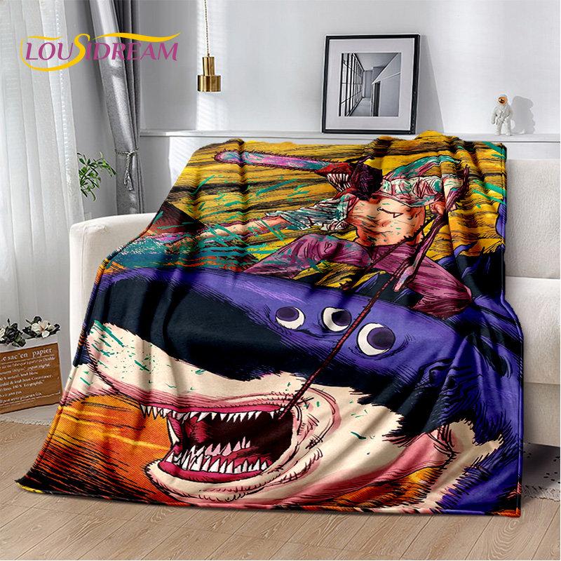 Anime Chainsaw Man Denji Cartoon Soft Plush Blanket,Flannel Blanket Throw Blanket for Living Room Bedroom Bed Sofa Picnic Cover