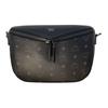 Visetos Schwarze Leder Crossbody Gürteltasche mit Silberner Hardware für den Täglichen Gebrauch & Reisen