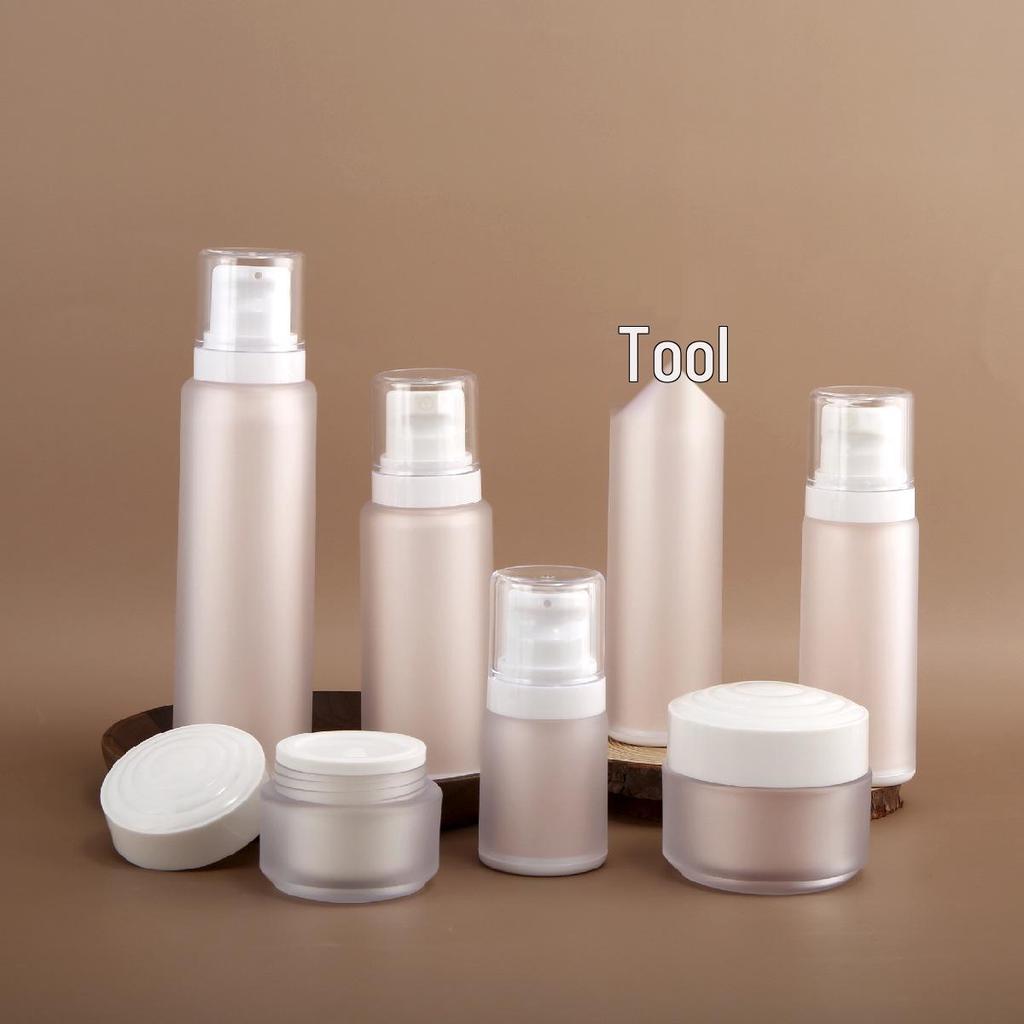 100ml/120ml Frosted Double-Layer Serum Lotion Spray Bottle Set