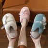 Autumn Winter Large Size Thick Bottom Indoor Cotton Slippers Casual Velvet Fur Cotton Shoes Women Warm Anti Slip Slippers 36-41