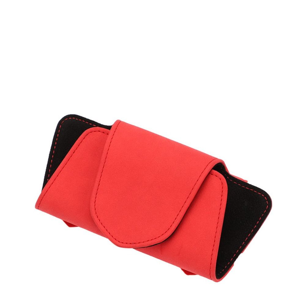 Leather Car Sunglasses Holder Case Multifunction Magnetic Glasses Clip Car Interior