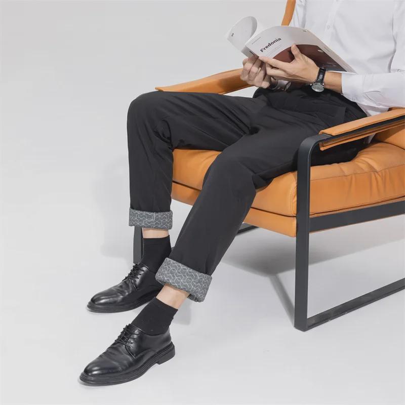 Men's Winter White Duck Down Pants - Warm, Thick, Casual Business Trousers, Elastic Waist, Straight-Fit