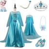 Elegantes Langarm-Tutu-Kleid für Kinder Mädchen Frozen Schneekönigin Elsa Kostüm