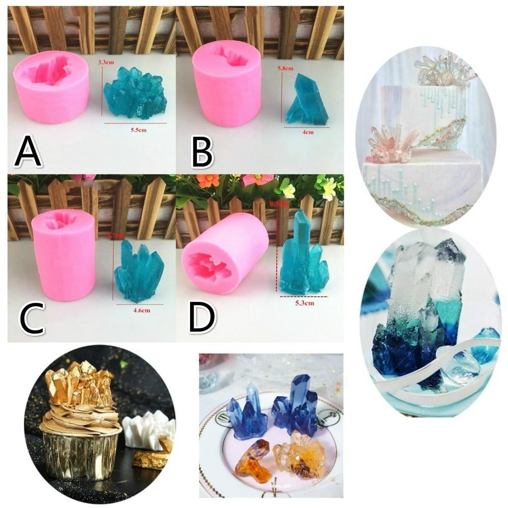 Silicone Fondant Molds Crystal Aroma Stone Mold 3D Iceberg Crystal Column DIY Tool