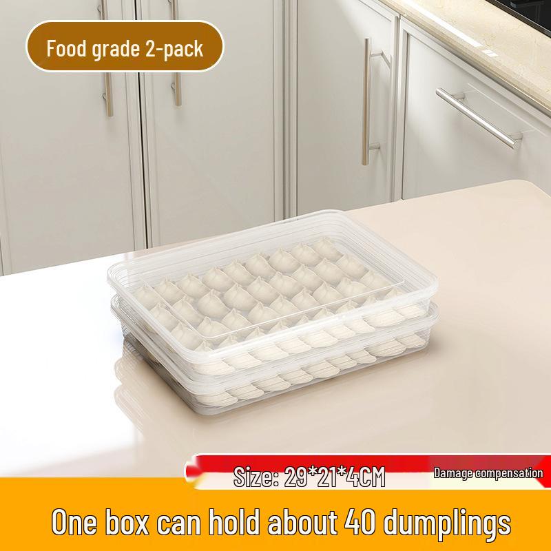 Dumpling Freezer Box: Large-Capacity, Food-Grade Storage Container with Lid for Fresh-Keeping and Quick-Freezing