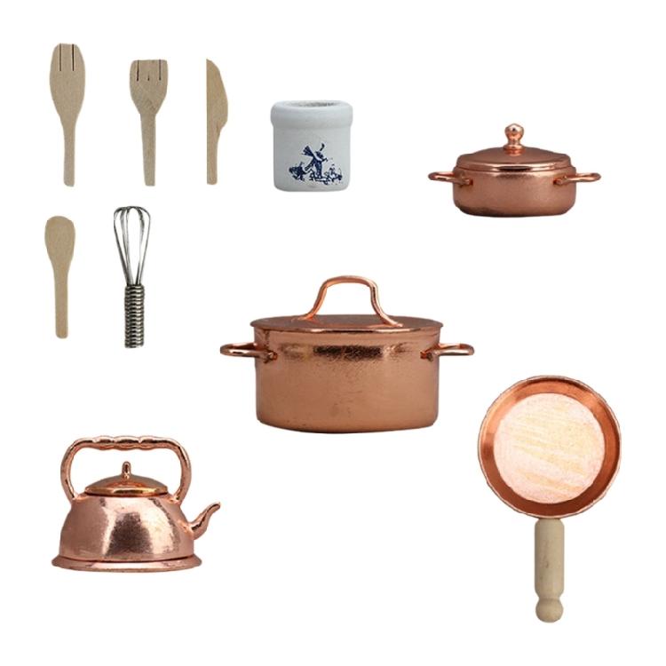 Miniature Metal Cookware For Miniature Displays 1/12 Scale Robust Construction With Detailed Design Features 1