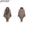 BITCED Autumn/Winter Fringe Shawl with Fur Collar – Women's Knitted Cape Coat