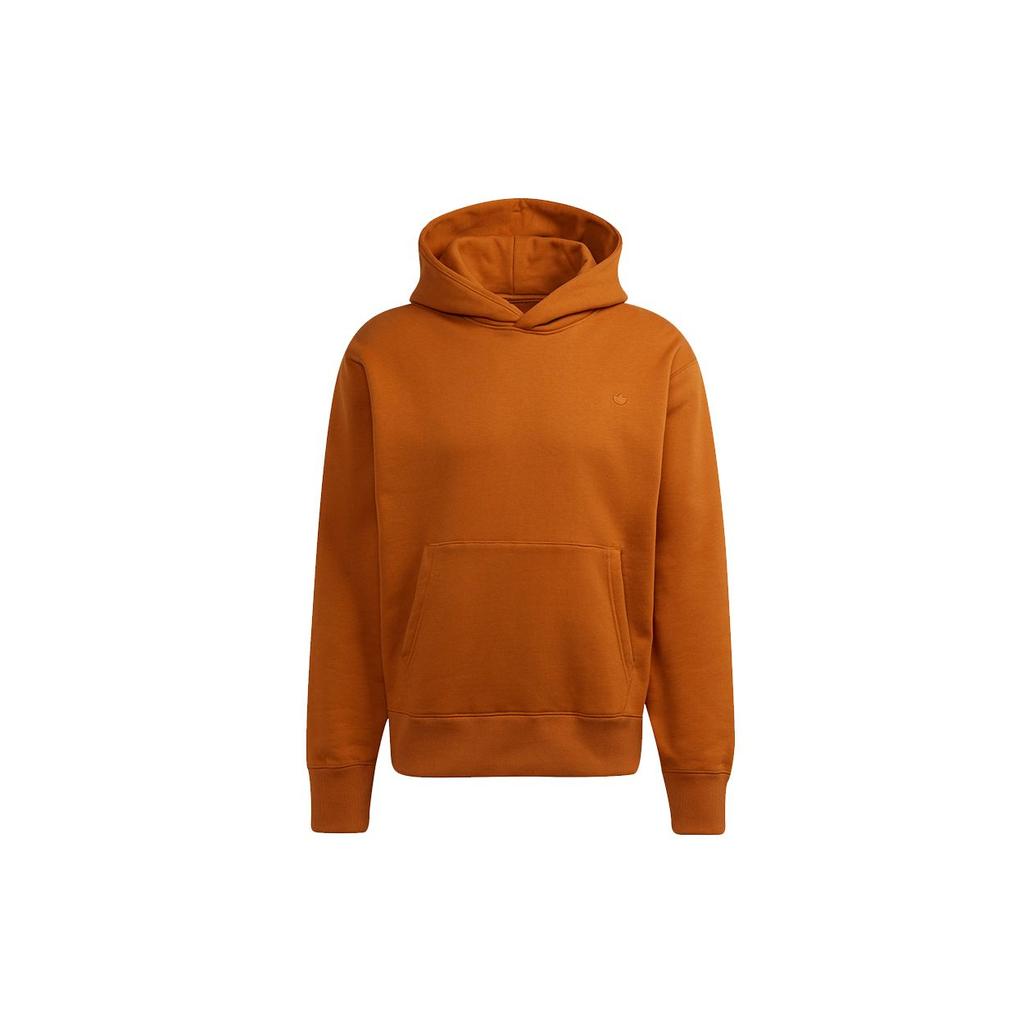 Adidas Originals Trefoil Logo Hoodie In Solid Color With Loose Fit Men Hoodie Orange H09177