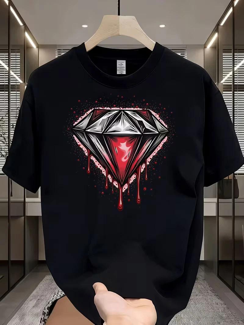 Fashionable Crewneck Men s Fashion Street Style Trendy Graphic T-Shirt XS