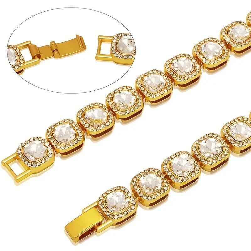 Dog Chain Diamond Cuban Collar Walking Metal Chain Collar with Design Secure Buckle, Pet Cat Cuban Collar Jewelry Accessories