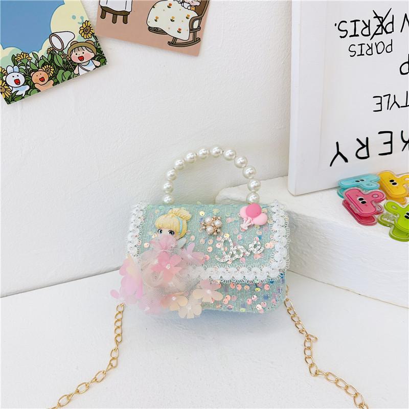 Charming Children's Mini Bag With Soft Polyester Material And Lovely Pearl Accents