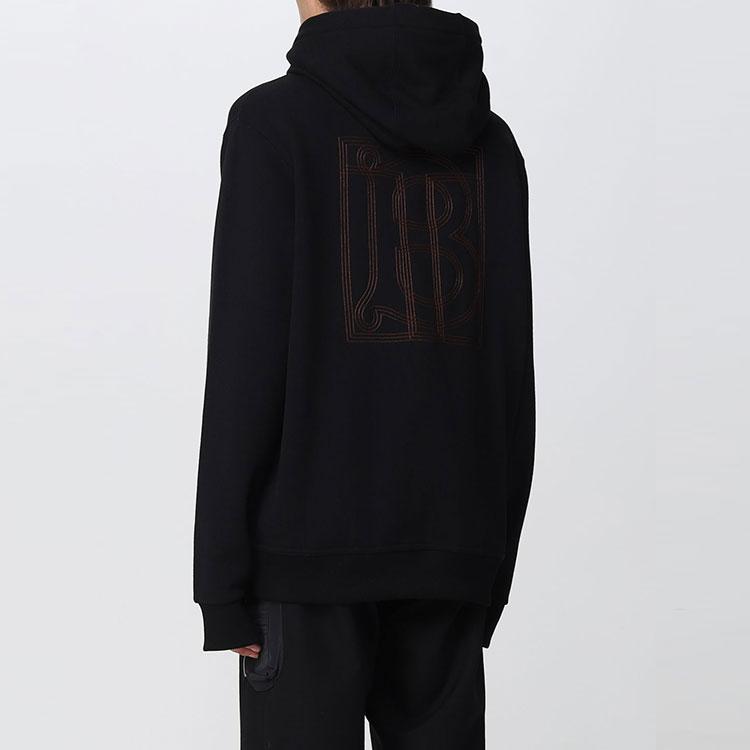 Burberry Topstitched Monogram Motif Cotton Oversized Hoodie 80575431