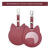 PU Leather Card Holder Cat Ear Design Cute Round Badge Reel For Work Office Travel Luggage Keychain Pendant