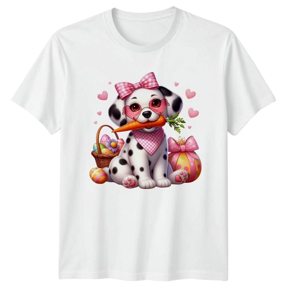 Cute Dalmatian Dog Puppy Heart Unisexs TShirt Puppy Love Holiday Easter S