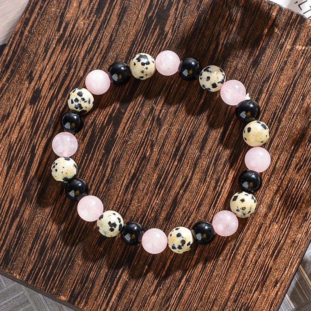 Браслет из амазонского розового кварца, гематита, удана, 8 мм, унисекс, ручная работа, бусины