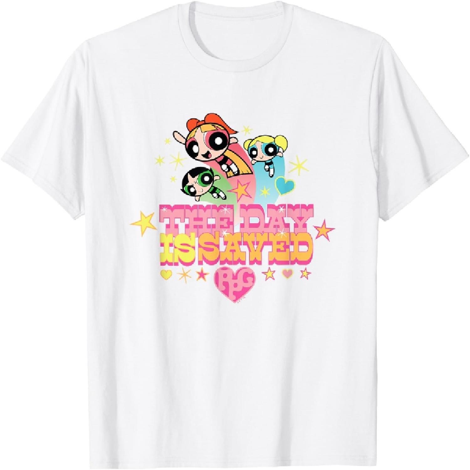 The Powerpuff Girls The Day Is Saved PPG Logo T-Shirt S