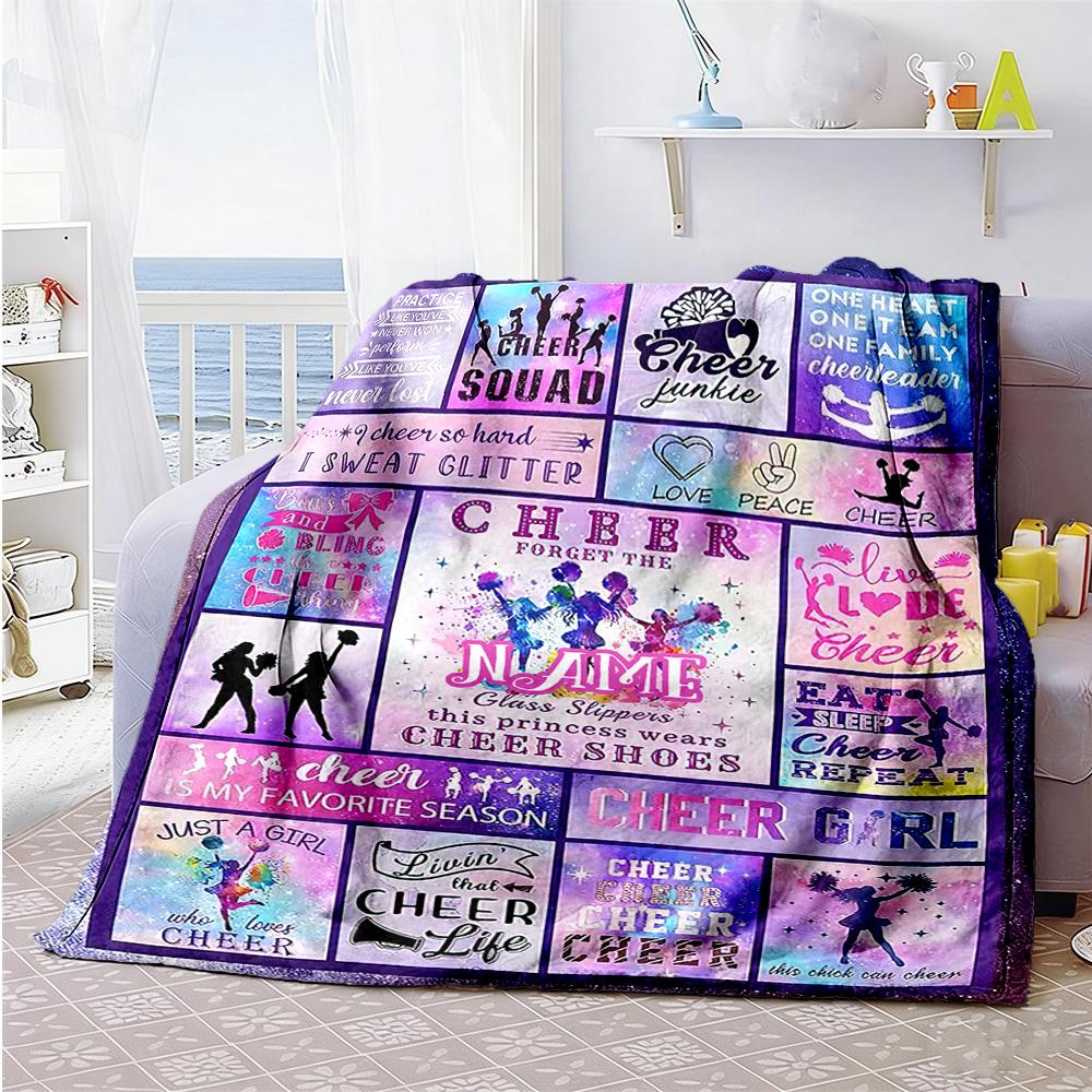 Cheerleading98 Coperta Plaid Personalizzabile con Testo Coperta Personalizzata Morbida Calda Accogliente Versatile per Pisolino al Mare Ufficio Biancheria da Letto Ideale per Tutte le Stagioni