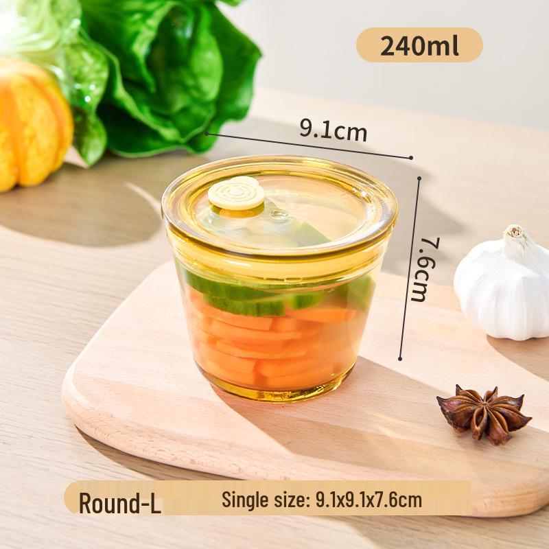 Compact High Borosilicate Glass Container with Internal Vacuum Seal, Perfect for Seasonings, Pickles, Rice, and Microwave Use