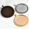5 stuks/partij 40 mm Binnendiameter Antiek Brons en Zilverkleurig Nieuwe Mode Stijl Cabochon Basis Instelling Charms Hanger
