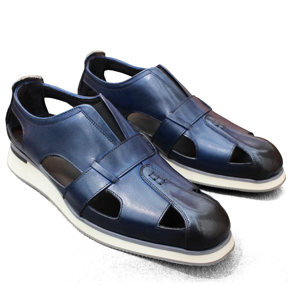 Fashion Men's Classic Arabic Style Genuine Leather Slip-On Sandals Casual Business Party Formal Hollow Flat Shoes