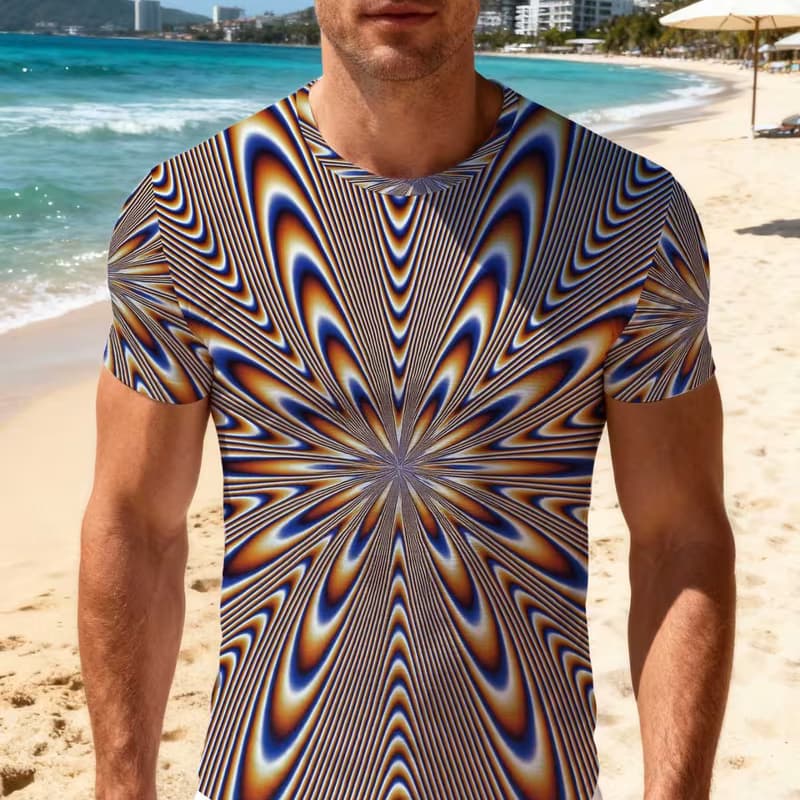 

Men s fashion 3D printed men s T-shirt round neck short sleeve, trendy street wear XL
