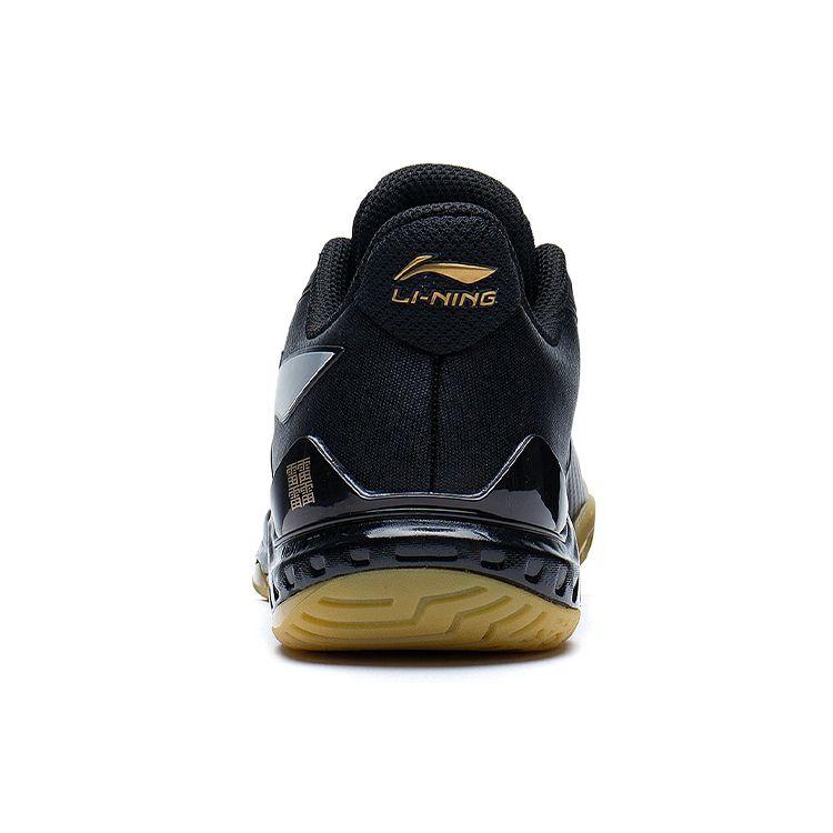 Li-Ning Synthetic Leather Shock Absorption Non-Slip Wear-Resistant Supportive Low-Top Badminton Shoes Unisex Shoes Black AYAS028-1