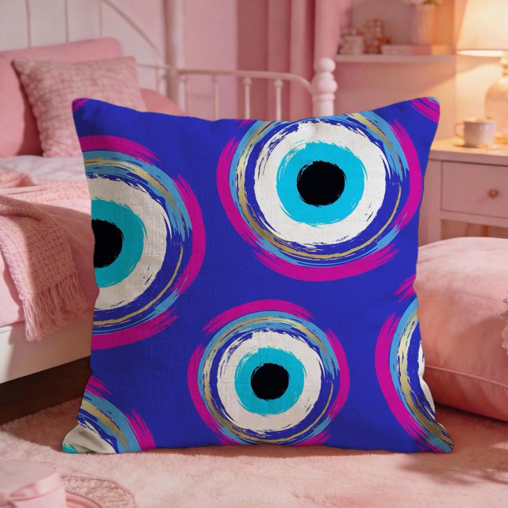 Symbol EEvil Eye Symbol Cushion Cover Premium Comfort Reversible Pillow Cove Two in One Design for Any Room  Car Interior