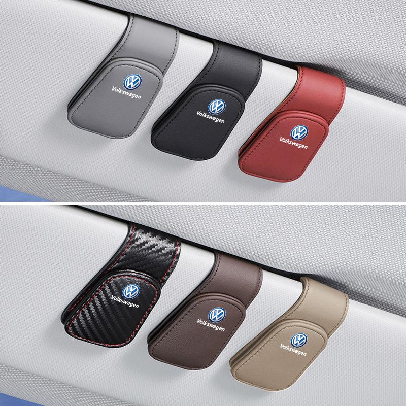 For VOLKSWAGEN VW Car Interior Sun Visor Eyeglasses Holder Sunglasses Clip For Volkswagen VW Golf Passat Tiguan Polo Touareg Mag