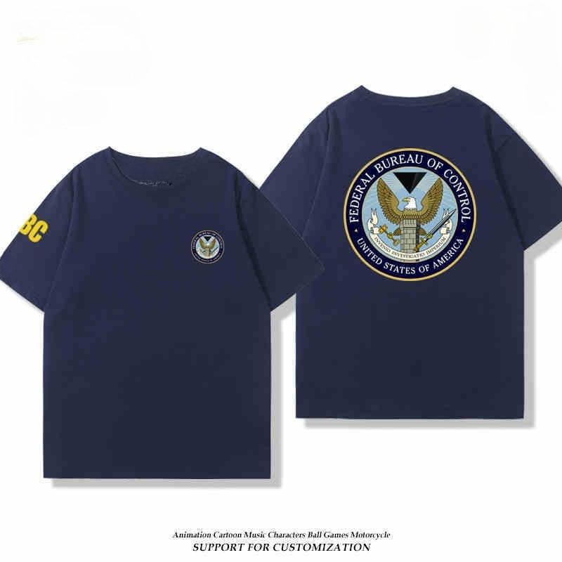 2026 Federal Bureau of Control FBC Paranormale Organisation Unisex und Damen Kurzarm T-Shirt Sommer Vielseitiges Baumwoll Oberteil