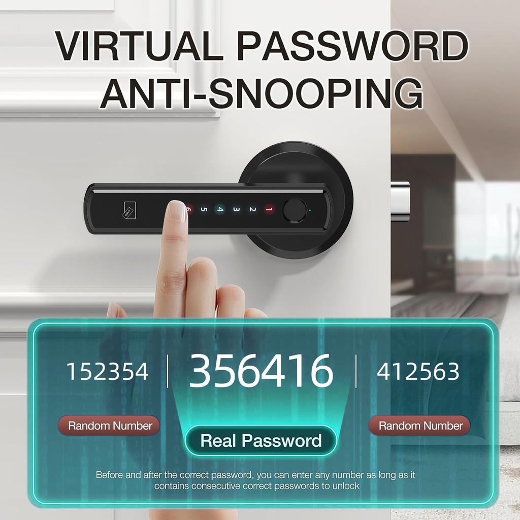 Smart Handle Door Lock Fingerprint Bluetooth APP Control Electronic Anti-theft Lock Auto Lock Home & Office Security