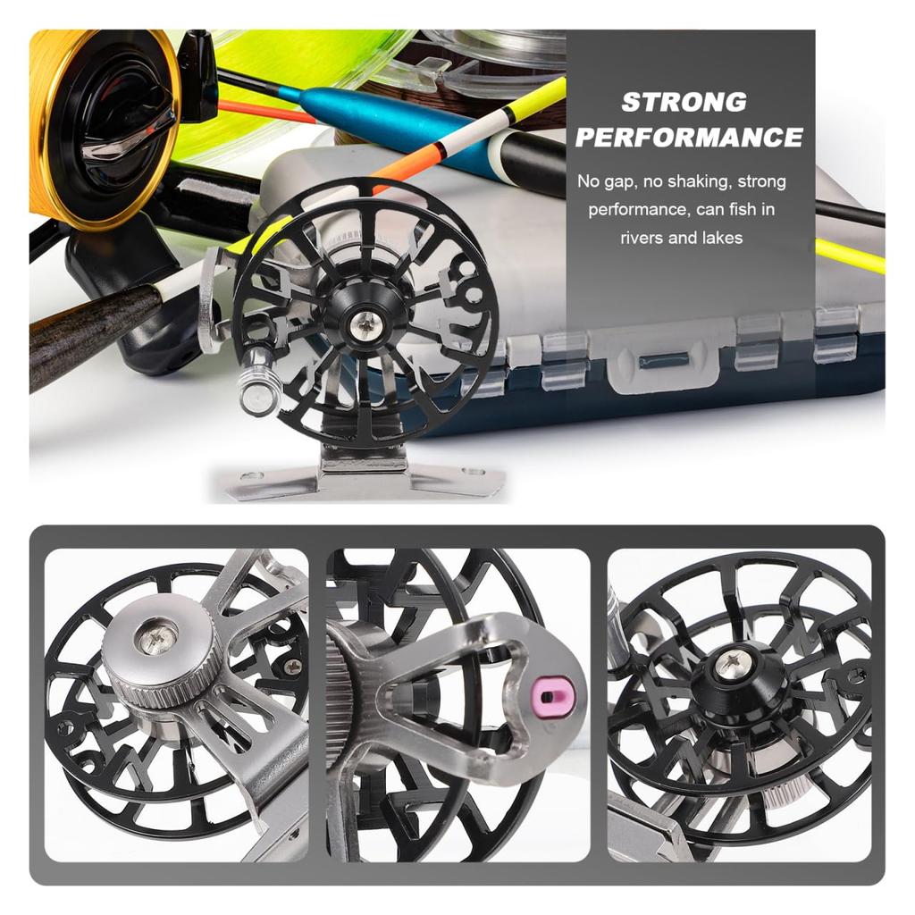 DEARMAMY Ice Fishing Lightweight Creative Compact Spinning x x for and Sea Fishing Reel, Metal, Design, Reel, 7.00 6.00 5.50cm, 55G, River, Lake,