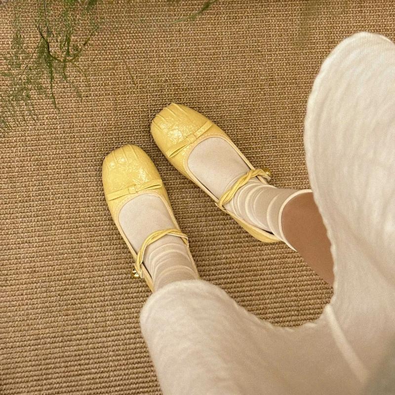 Candy Color Women Mary Jane Shoes Fashion Shallow Butterfly-knot Shoes Ladies Elegant Dress Internal Elevation Shoes