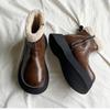 Popular Thick-soled Velvet Warm Snow Boots Women's Fluffy Short Leather Boots Winter 2025 New Waterproof Martin Boots
