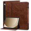 Applicable To Samsung Tab S10FE + Tablet Leather Case, Solid Color Business Leather Pattern Card Holder Anti-drop Case S11