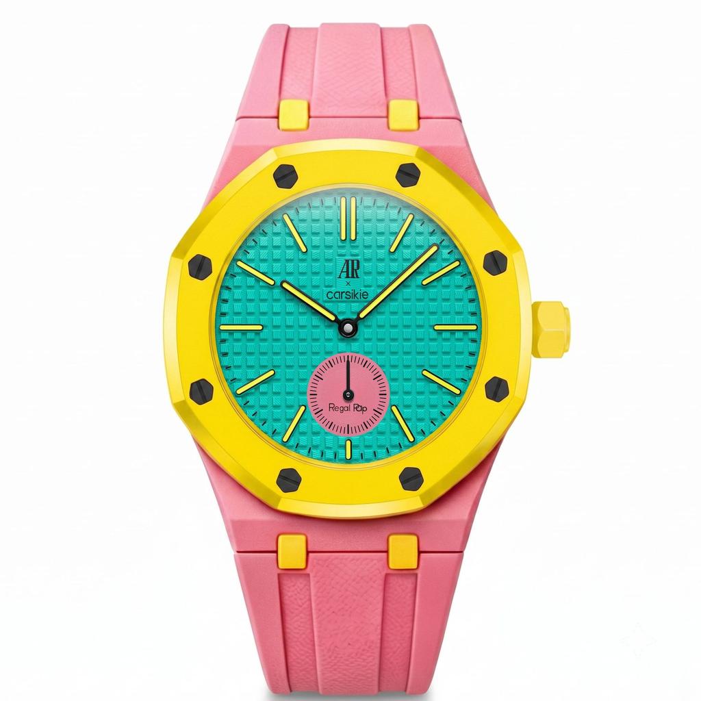 Achteckige Quarz-Armbanduhr Dopamin Kontrastfarbe Unisex Mode Wasserdicht Luxus Trendig