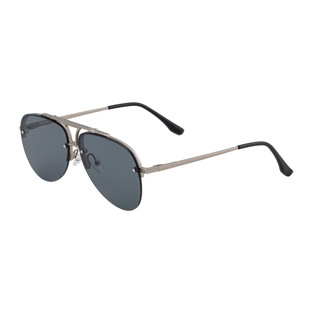 JYL TS Men's Semi-Rimless Aviator - Double-Bridge Metal Sunglasses KSL-98338