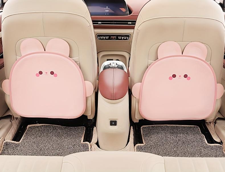 1pc Cute Bear Car Anti-Kick Pad, Faux Leather, Multifunctional Seat Back Protector. Dirt-resistant, easy to clean & install, fits most vehicles.