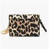 Ganni Leopard Print Logo Bow Flap Card Wallet B3010075