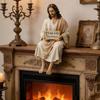 Inspirierende Christusstatue mit handbemaltem Detail Harz Schreibtisch-Begleitfigur Christliches Ornament Religiöses Geschenk
