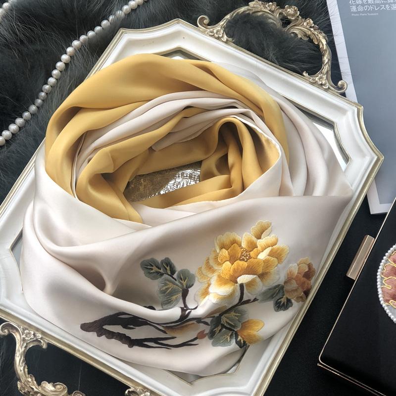 Real Silk Scarf Shawl   Suzhou Embroidered Fashion Elegant Pashmina Wrap Gift  Wife Mother Girlfriend Women  100% Silk Scarf