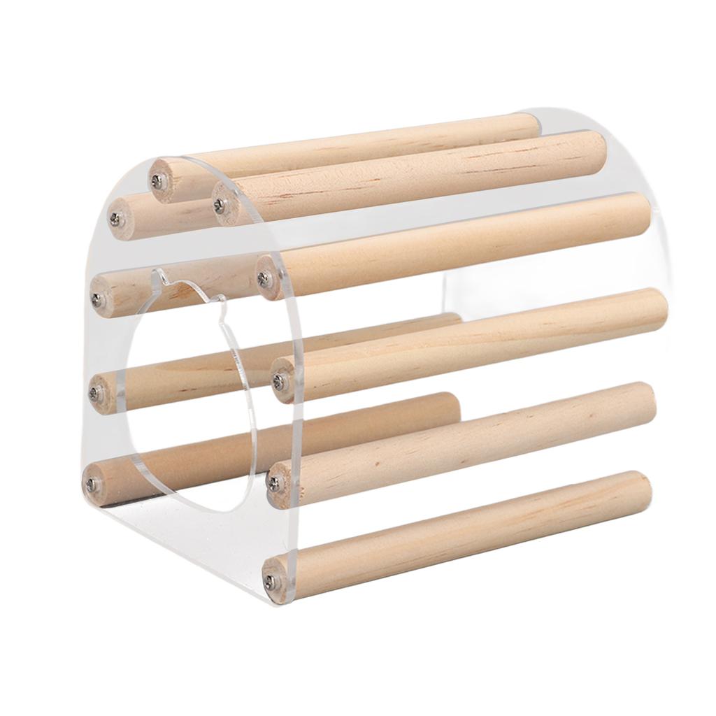 Hamster Wooden House Transparent Acrylic Hamster Hideout Sleeping Hut for Golden BearS