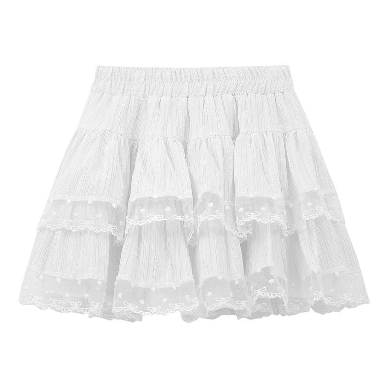 Kumikumi Ballet Style Lace Lace Skirt Cake Dress Women's Early Autumn Fashion Tape Pettiskirt A- line Skirt