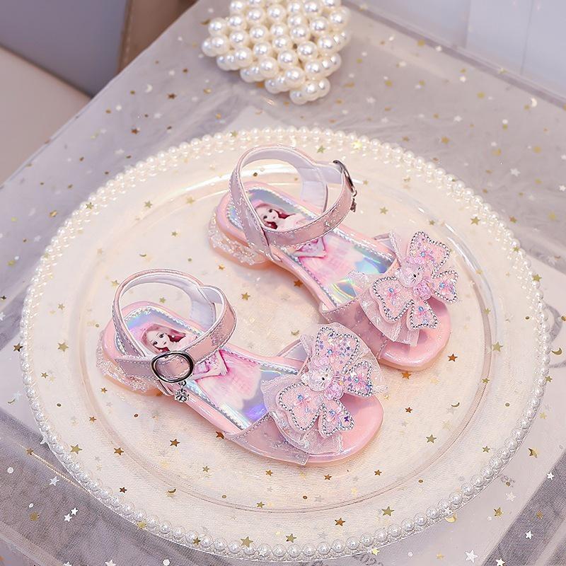 Girls Princess Rhinestone Bow Sandals - Summer 2026 Collection for Little Girls Box: 48 pairs (26-33)