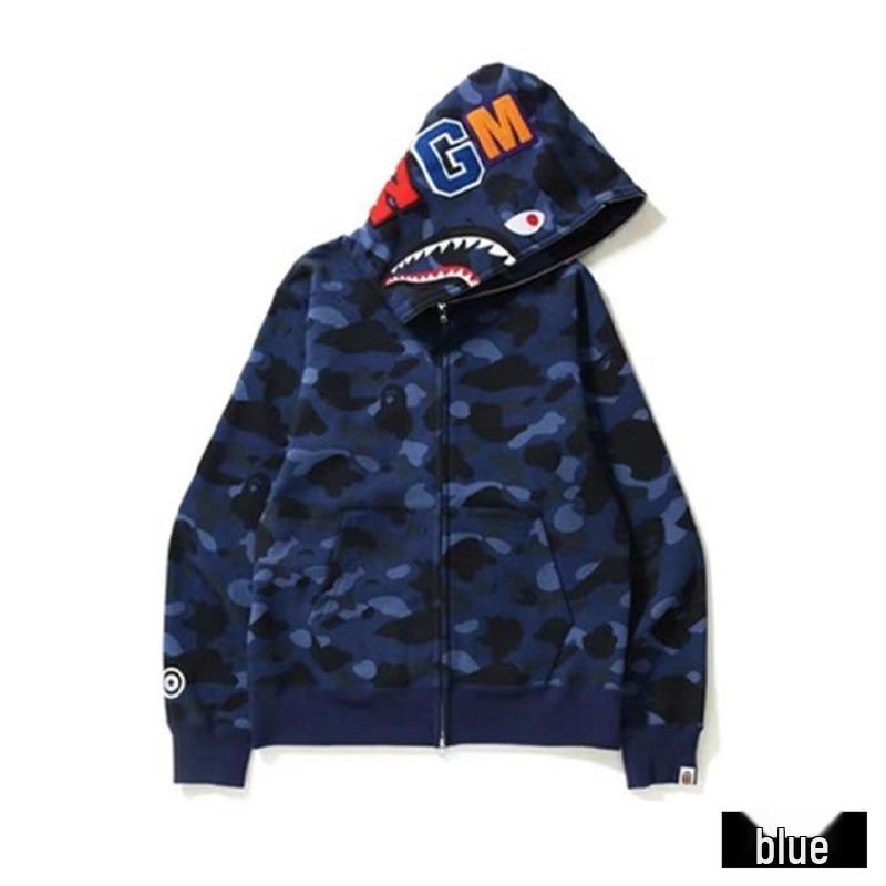 Trendy APE Hooded Sweatshirt - Shark Camouflage Zipper Jacket, Parent-Child Version